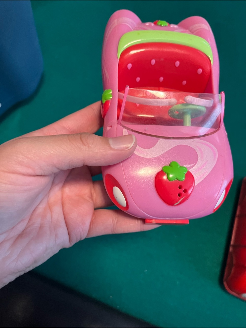 Pink Strawberry Shortcake Vintage Convertible Toy Car (missing side mirrors)
